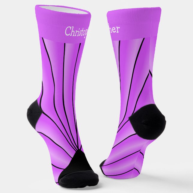 Lila Art Deco Design Socken (Gewinkelt)