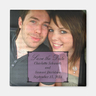 Lila Art Deco Frame speichern Magnet