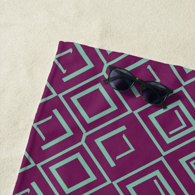 Lila Art Deco Strandtuch (Beispiel)