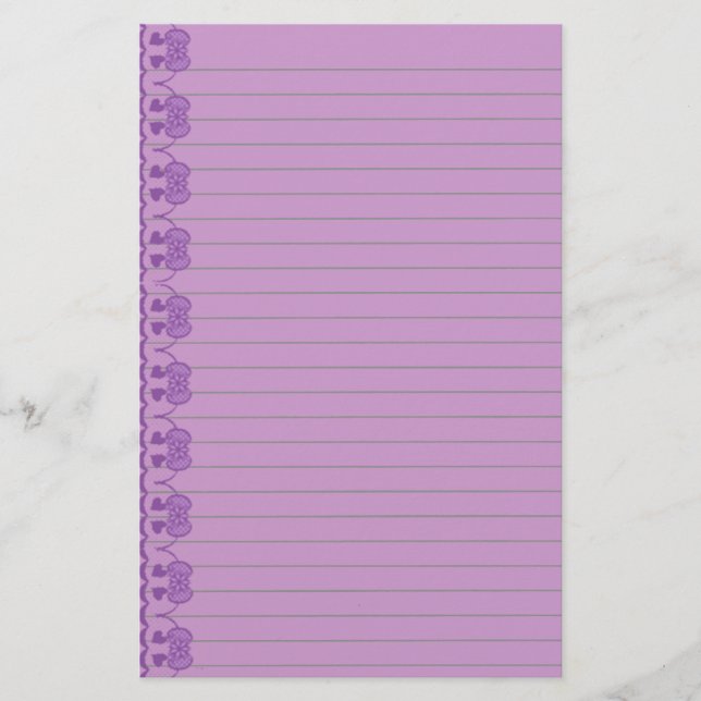 Lila Art Deco Verleih Briefpapier (Vorderseite)