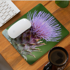 Lila Artichoke Thistle Head Floral Mousepad