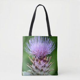 Lila Artichoke Thistle Head Floral Tasche