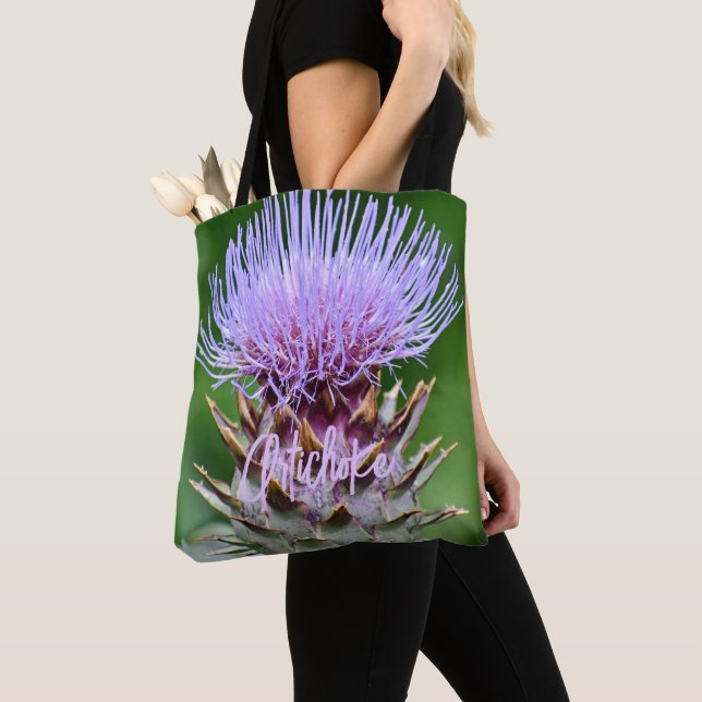 Lila Artichoke Thistle Head Floral Tasche (Von Nahem)