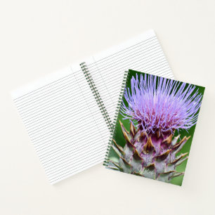 Lila Artischockendistel-Blütenkopf-Blume Notizbuch