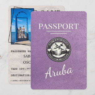 Lila Aruba Reisepass Save The Date