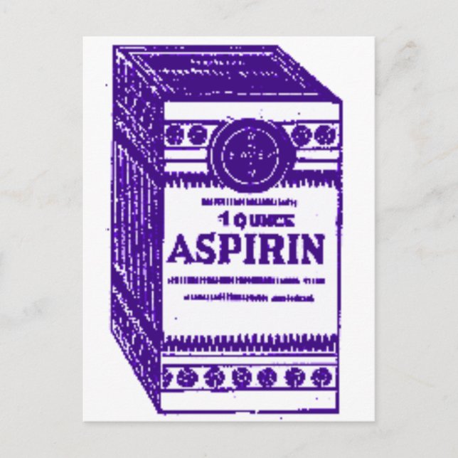 Lila Aspirin Postkarte (Vorderseite)