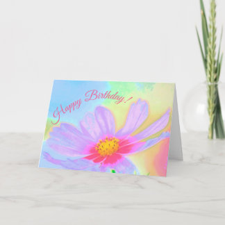 Lila Aster Blume Happy Birthday Karte