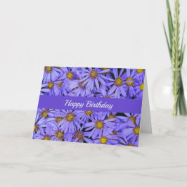 Lila Aster-Blume im RHS Gardens Happy Birthday Karte