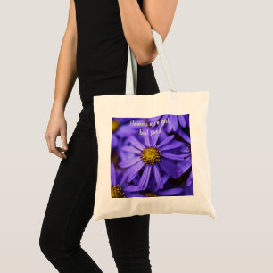 Lila Aster Blume Schöne Sentiment Tragetasche