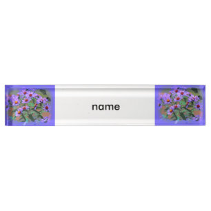 lila Asterschreibtischnummernschild Namensplakette