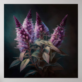 Lila Astilbe Blume Art Print Poster