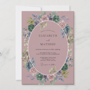 Lila Ätherische Aquarell-Blumenhochzeit Einladung