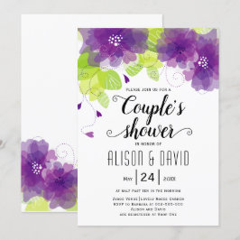 Lila ätherische Blume Hochzeitspaare duschen Einladung