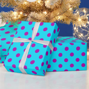 Lila auf Blau Punkte Musterdesign Geschenkpapier