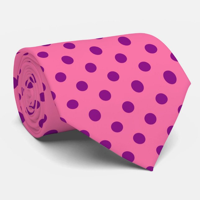 Lila auf rosa Polka Dots Design Krawatte (Von Creator hochgeladen)