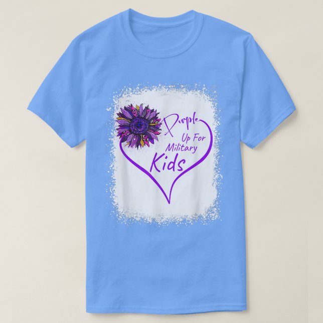 Lila aufgestelltes militärisches Kinderherz Leopar T-Shirt (Design vorne)