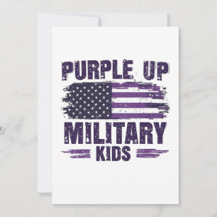 Lila aufgewachsene militärische Kinder Awreness Mo Einladung