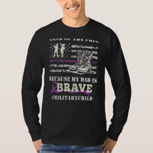 Lila aufgewachsene militärische Kinder Land der Fr T-Shirt