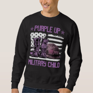 Lila aufgewachsene militärische Kinder Monat ameri Sweatshirt