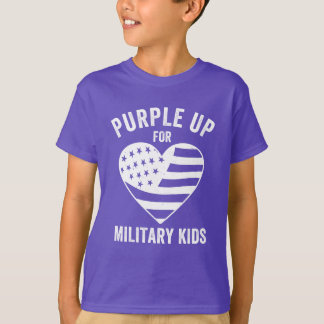 Lila Aufklären militärischer Kinder T-Shirt