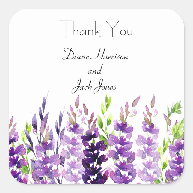Lila Aufkleber für das Hochzeitswasser (Vorderseite)