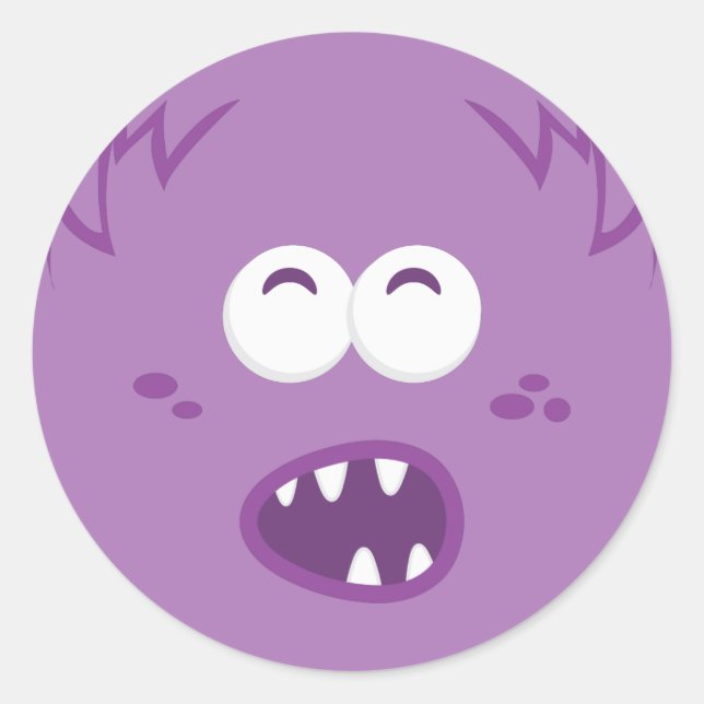 Lila Aufkleber für das Monster (Vorderseite)