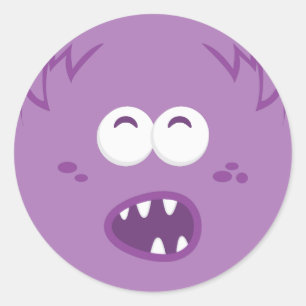 Lila Aufkleber für das Monster