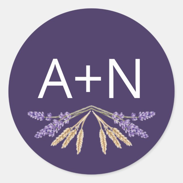 Lila Aufkleber für Lavender und Weizen (Vorderseite)