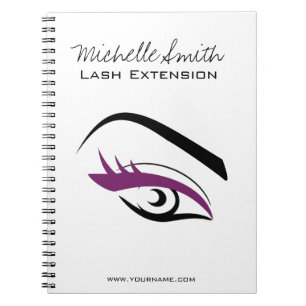 Lila Auge lange Eyelashes Notizblock