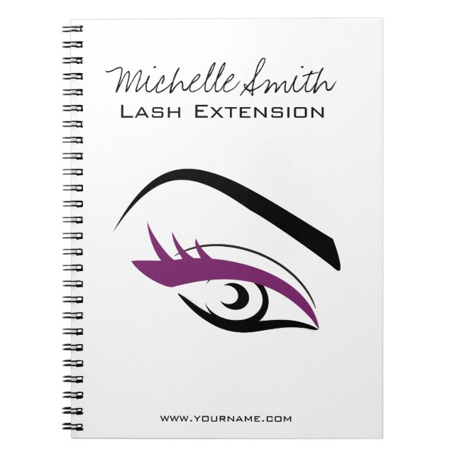 Lila Auge lange Eyelashes Notizblock (Vorderseite)