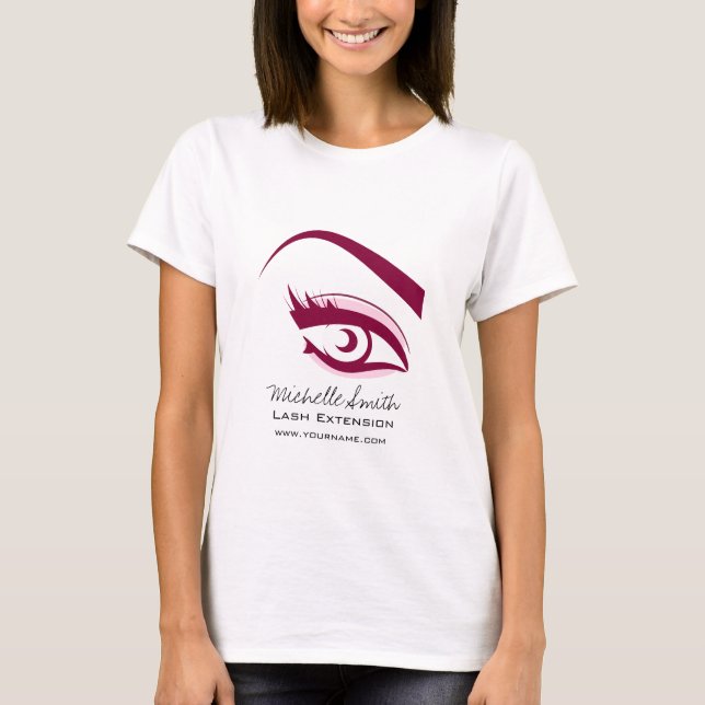 Lila Auge lange Eyelashes T-Shirt (Vorderseite)