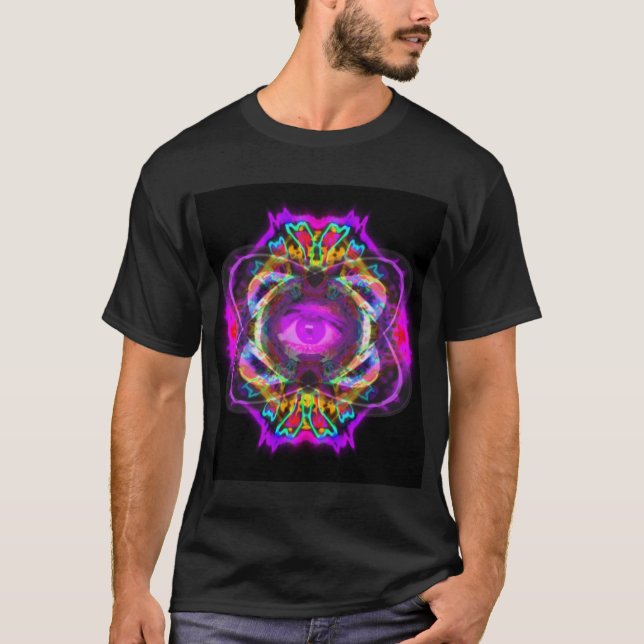 Lila Auge Mandala T-Shirt (Vorderseite)