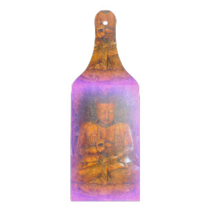 lila Aura Buddha Glasspanplatte Schneidebrett