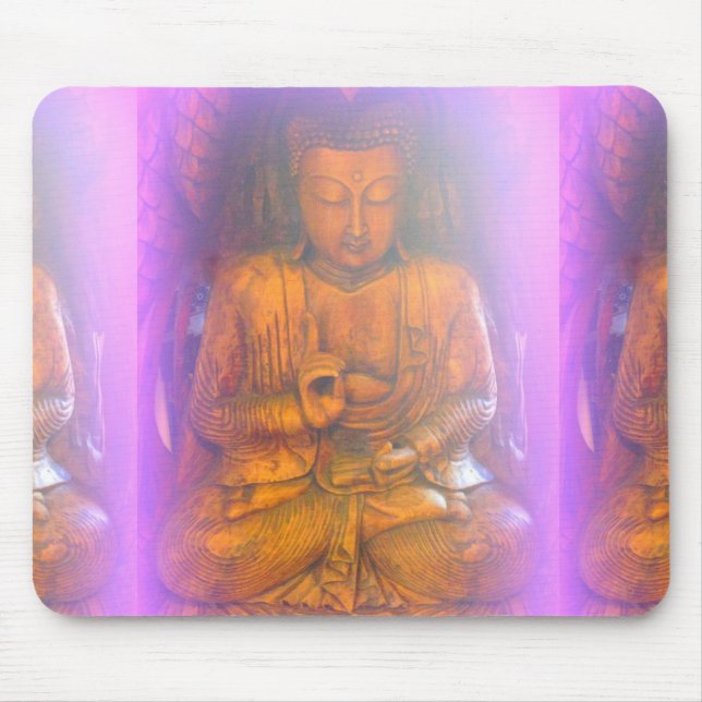 lila Aura Buddha Mousepad (Vorne)