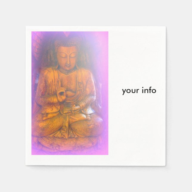 lila Aura Buddha Papierservietten (Vorderseite)