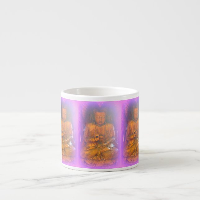 lila Aura Buddhas Espresso Tasse (Vorderseite)