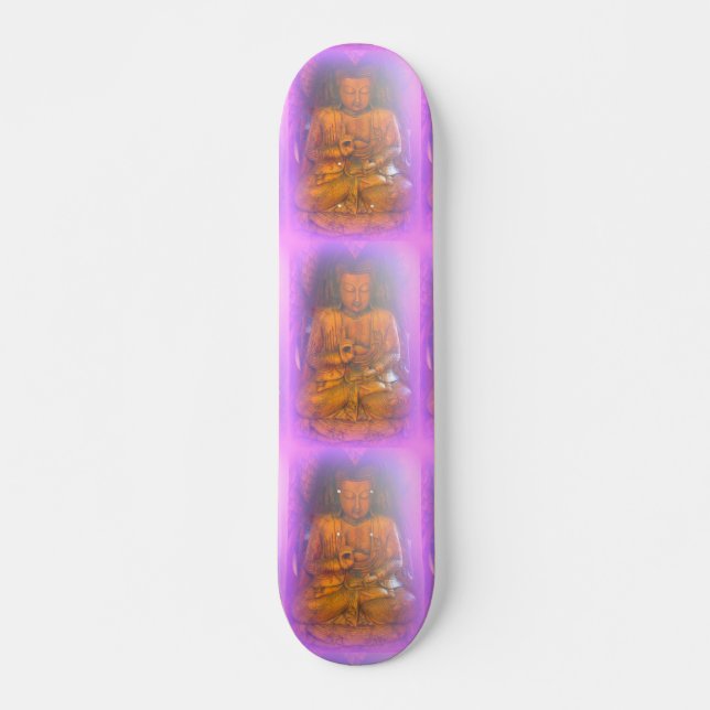 lila Aura Buddhas Skateboard (Vorne)