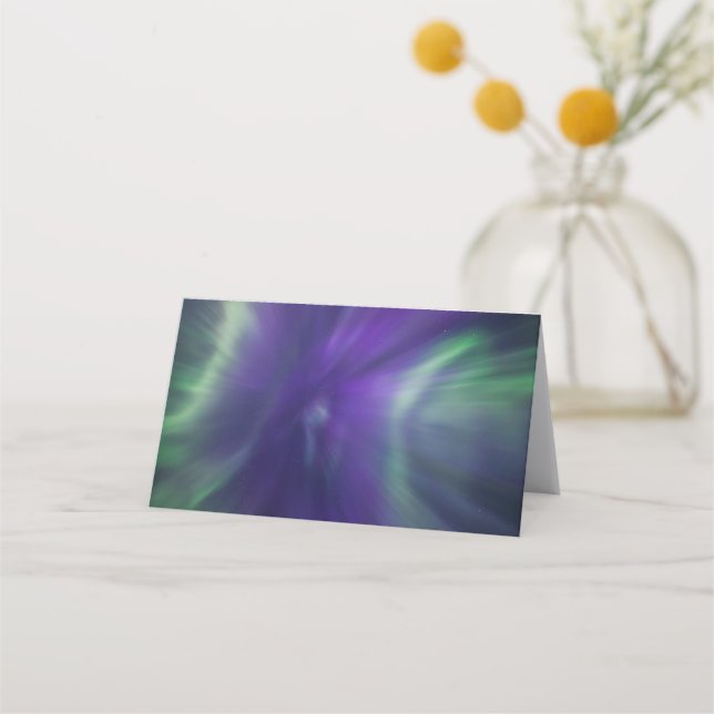 Lila Aurora Borealis-Karte Treuekarte (Vorderseite)