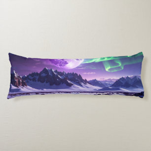 Lila Aurora-Nachtlandschaft-Body-Pillow Seitenschläferkissen