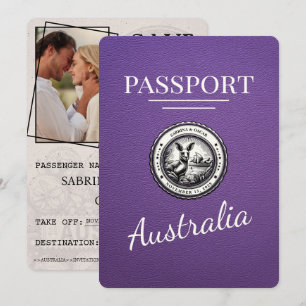 Lila Australienpass Save the Date