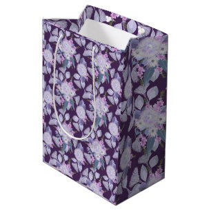 Lila australische Wildblumen-Geschenktasche Mittlere Geschenktüte