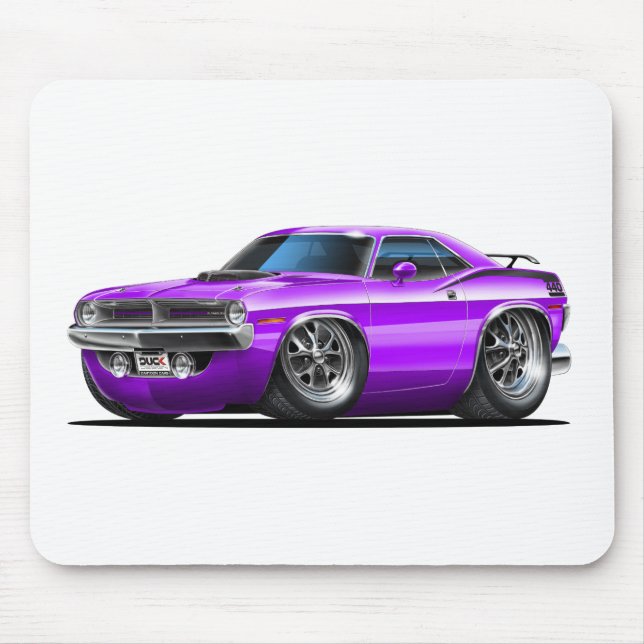 Lila Auto 1970 Plymouths Cuda Mousepad (Vorne)