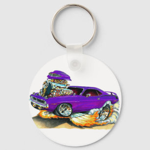 Lila Auto 1970 Plymouths Cuda Schlüsselanhänger