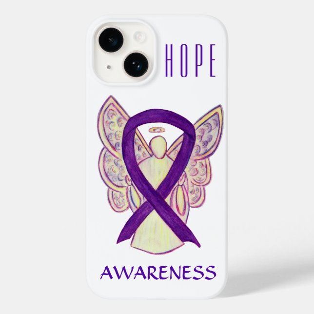 Lila Awareness Angel Ribbon Custom iPhone Case (Rückseite)