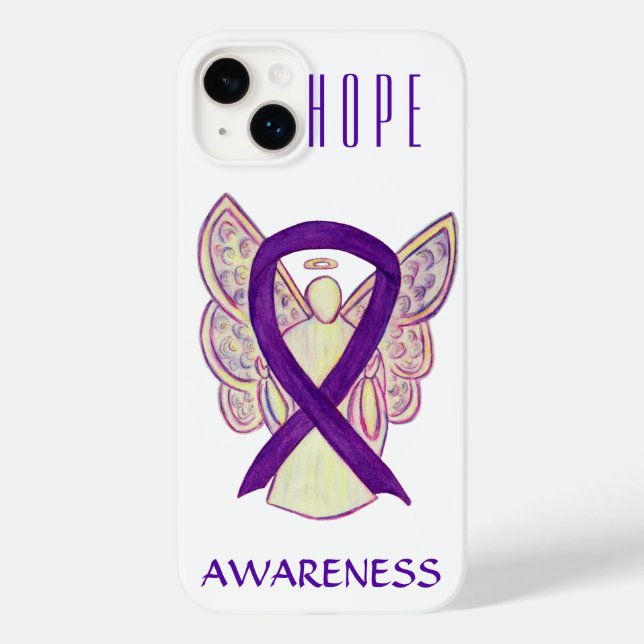 Lila Awareness Angel Ribbon Custom iPhone X Fall title_seo2 (Rückseite)