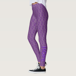 Lila Awareness Ribbon Custom Words Leggings