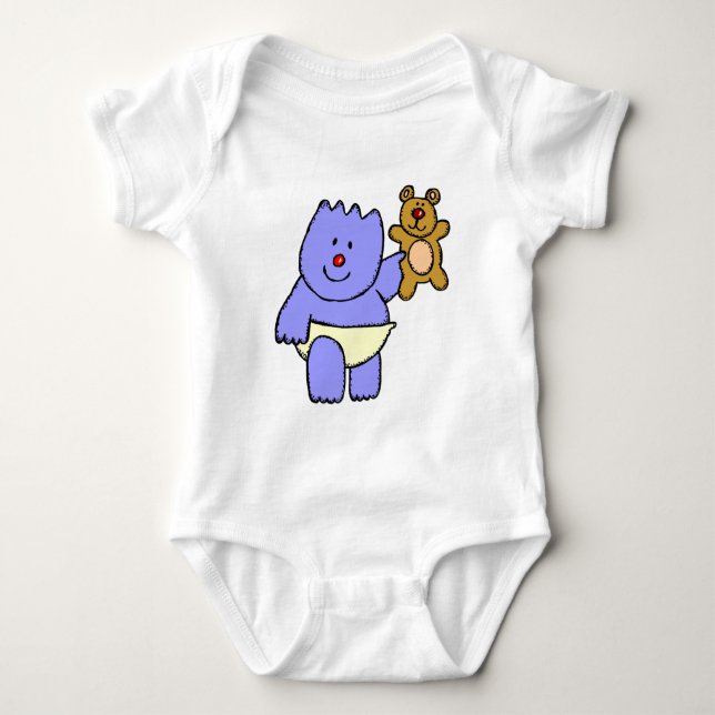 LILA BABY-BÄRN-SÄUGLINGS-SHIRT BABY STRAMPLER (Vorderseite)