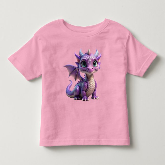 Lila Baby Dragon Tuch Kleinkind T-shirt (Vorderseite)