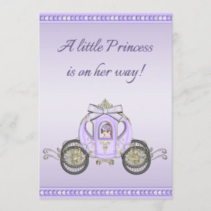 Lila Baby-Dusche Prinzessin-Coach Girls Einladung