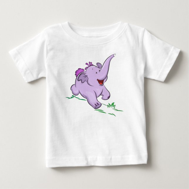 Lila Baby Elephant Kids Bodysuit und T - Shirt (Vorderseite)
